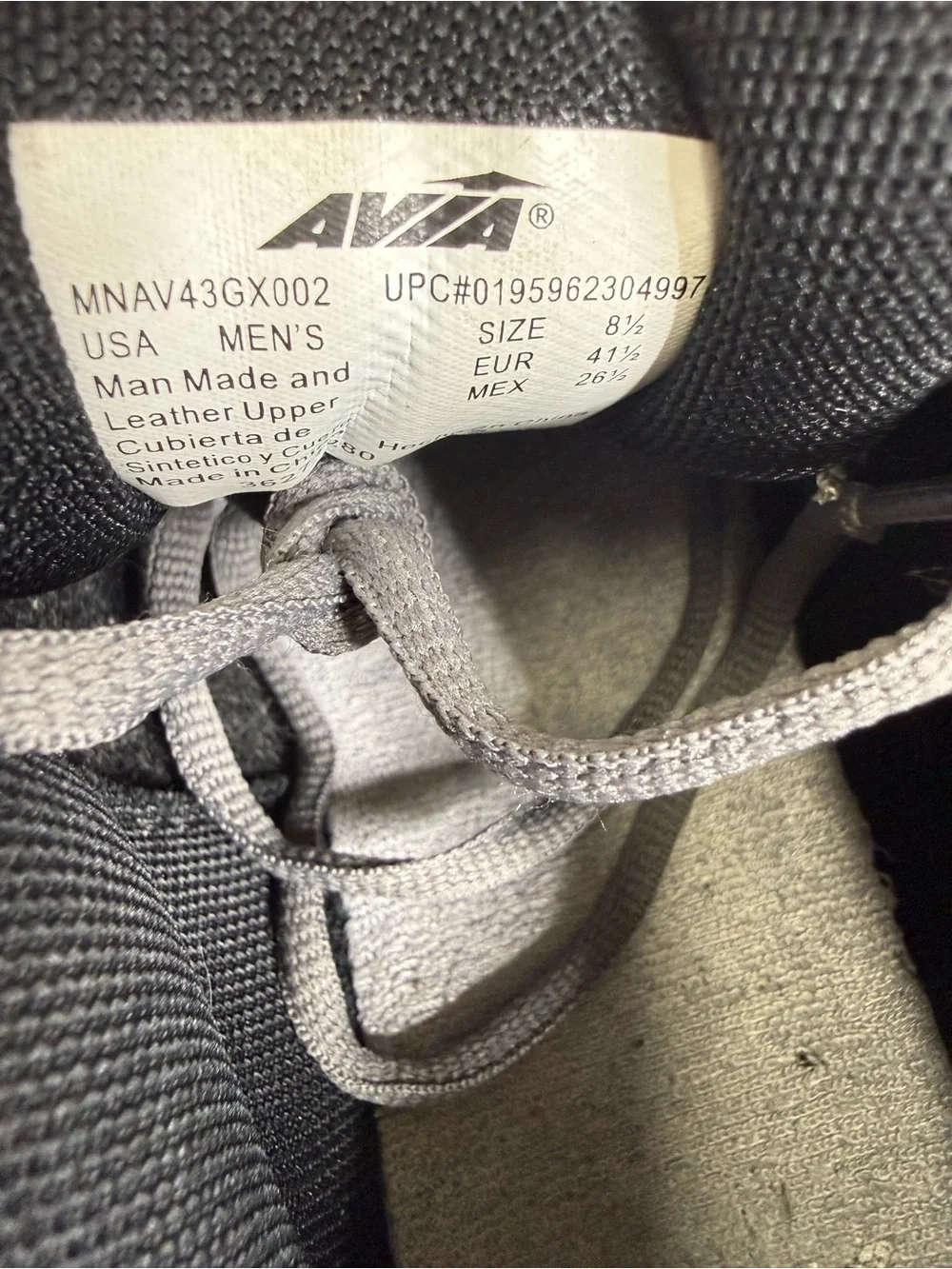 Avia 5000 Performance Sneaker Mens Shoe Size 8.5 Gray WMAV43GX002 NWT